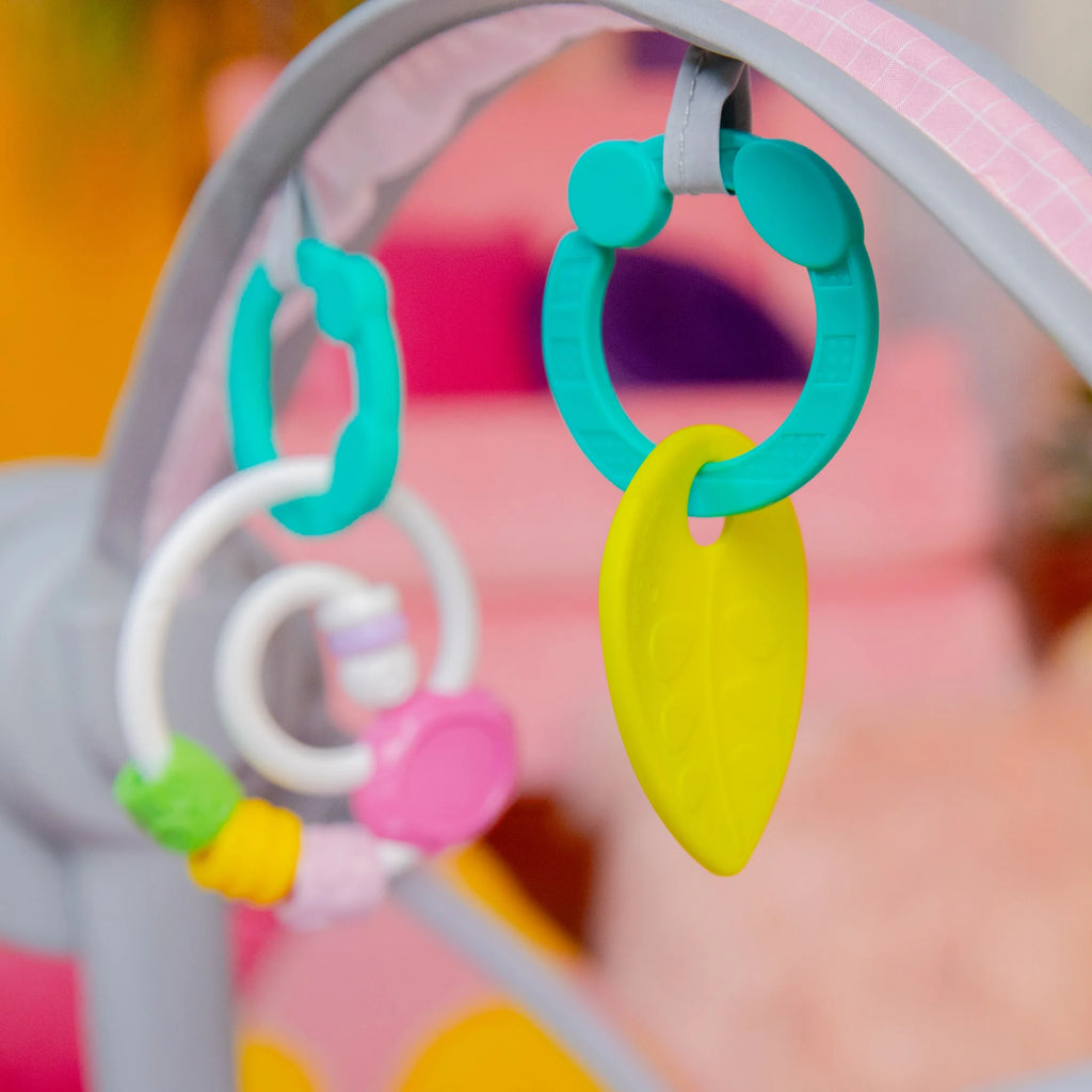 Pink Paradise Portable Compact Baby Swing with Toys, Unisex, Newborn +