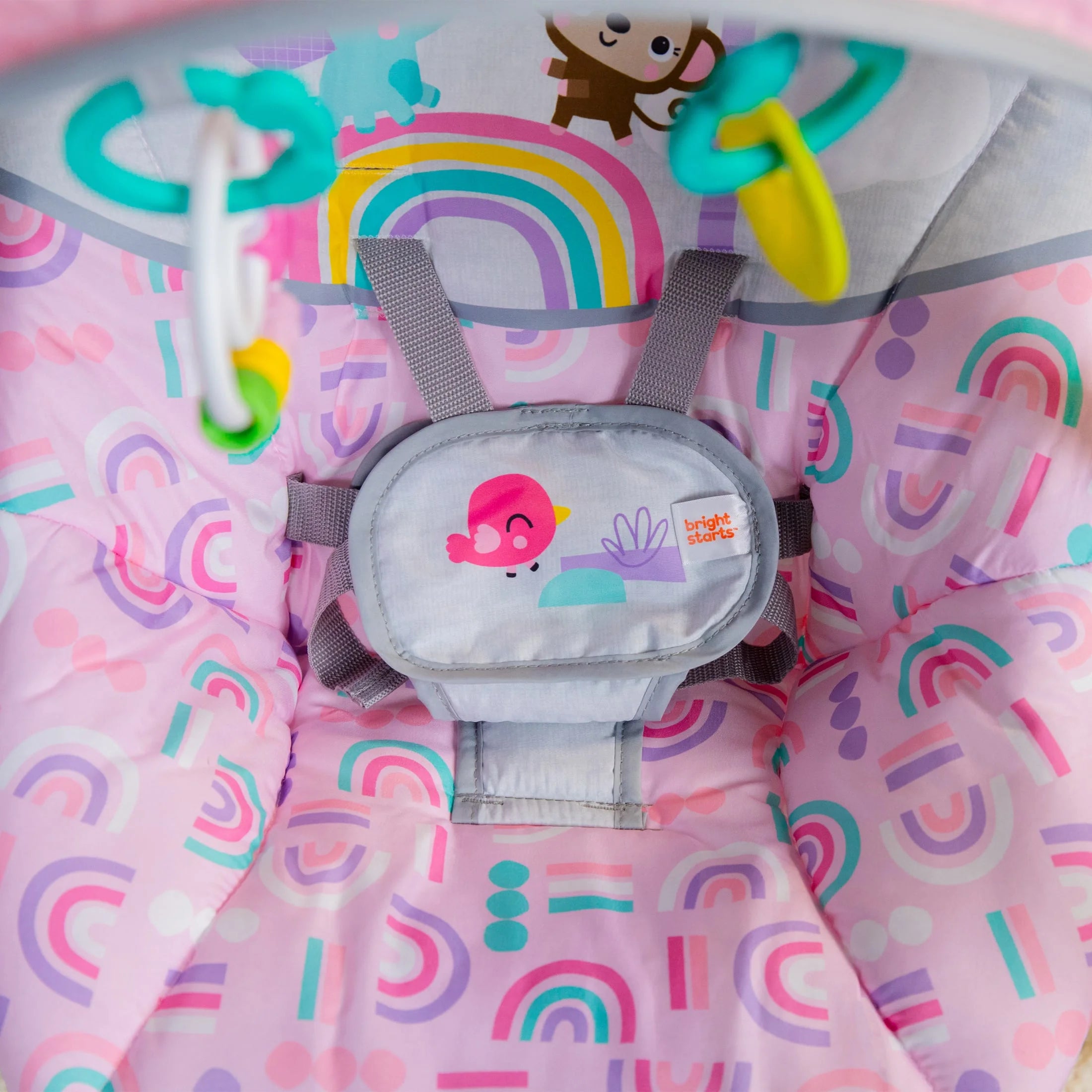 Pink Paradise Portable Compact Baby Swing with Toys, Unisex, Newborn +