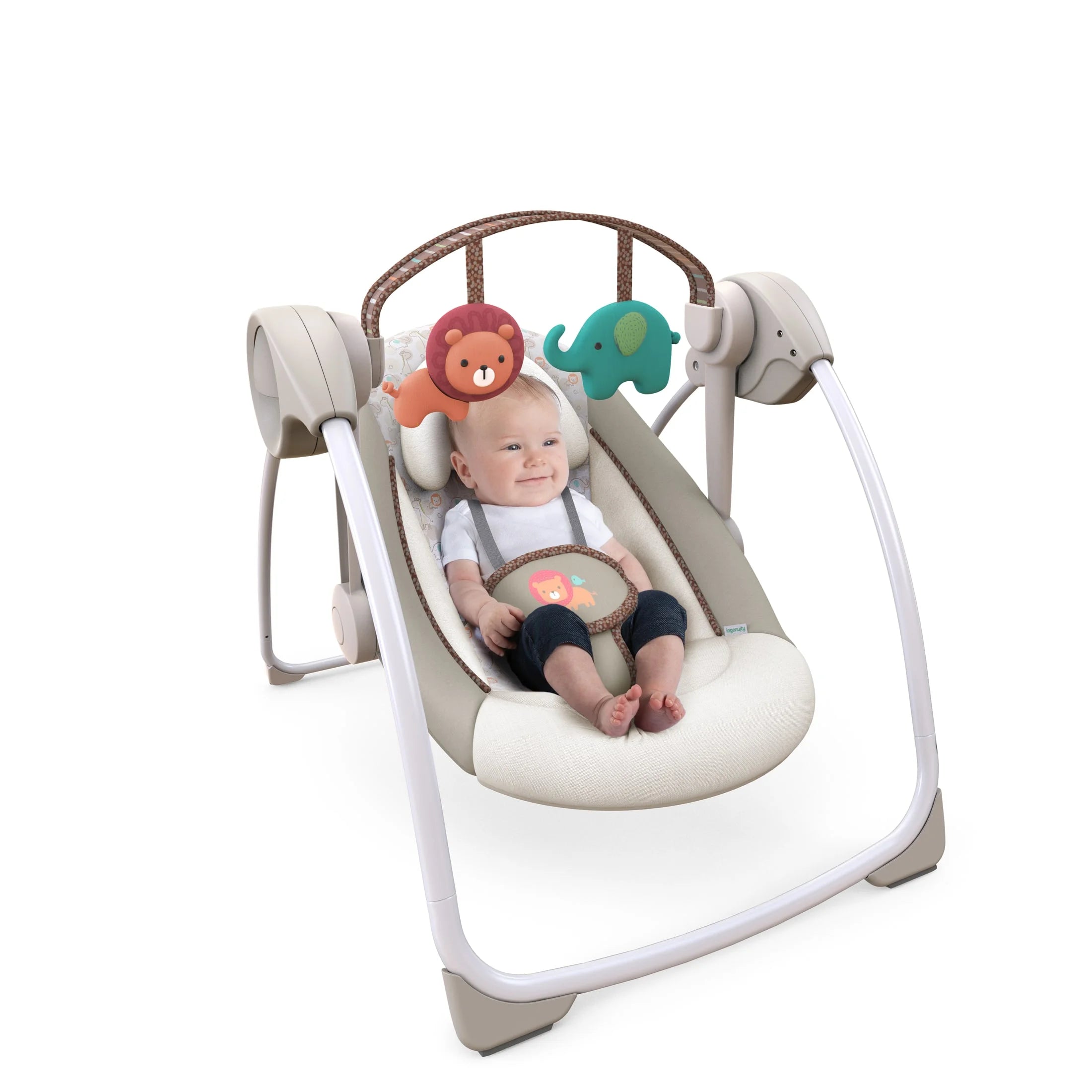 Soothe 'N Delight 6-Speed Portable Baby Swing with Music - Cozy Kingdom, Ages 0-9 Months, Unisex