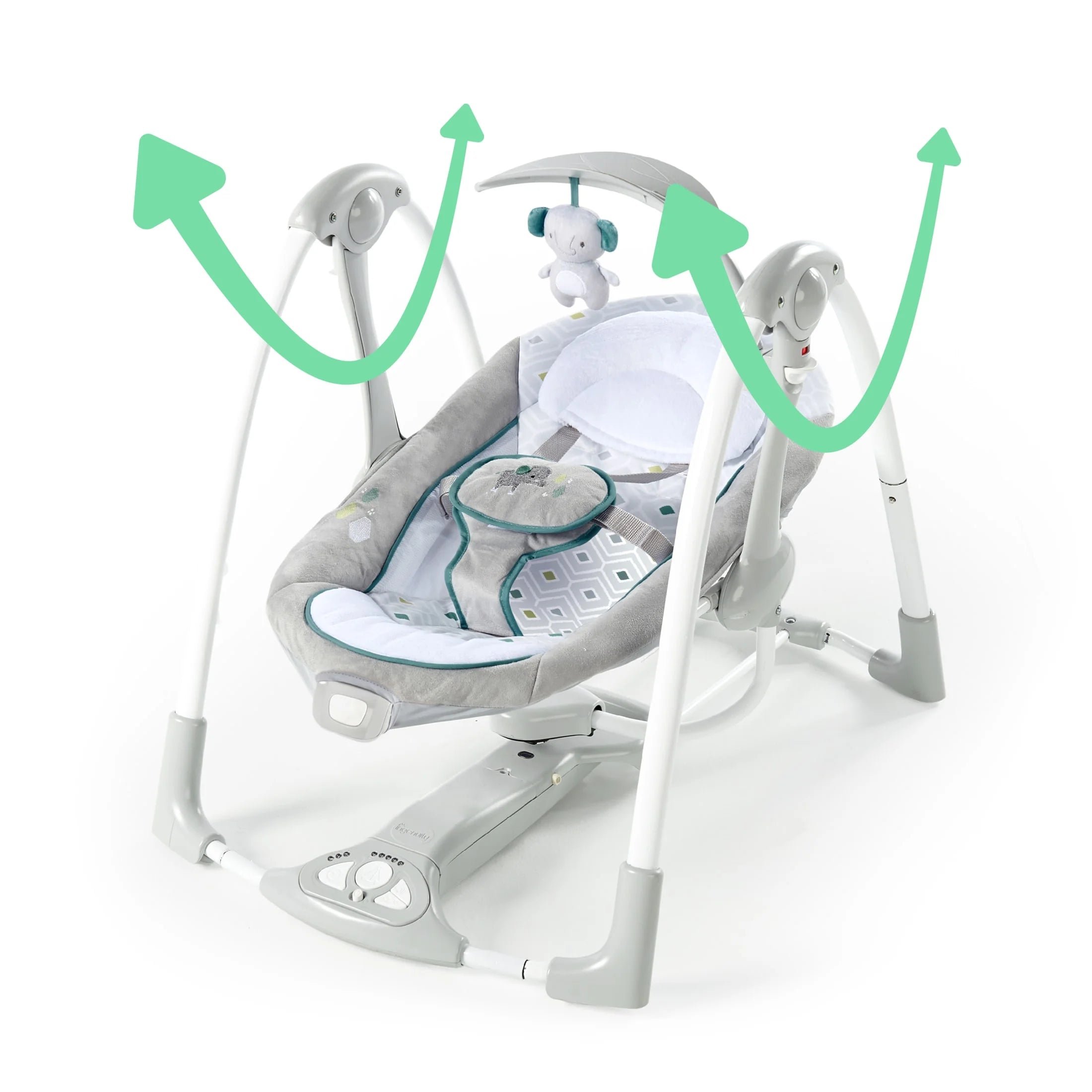 Convert Me 2-In-1 Portable Vibrating Baby Swing Nash, Infant, Gray (Unisex)