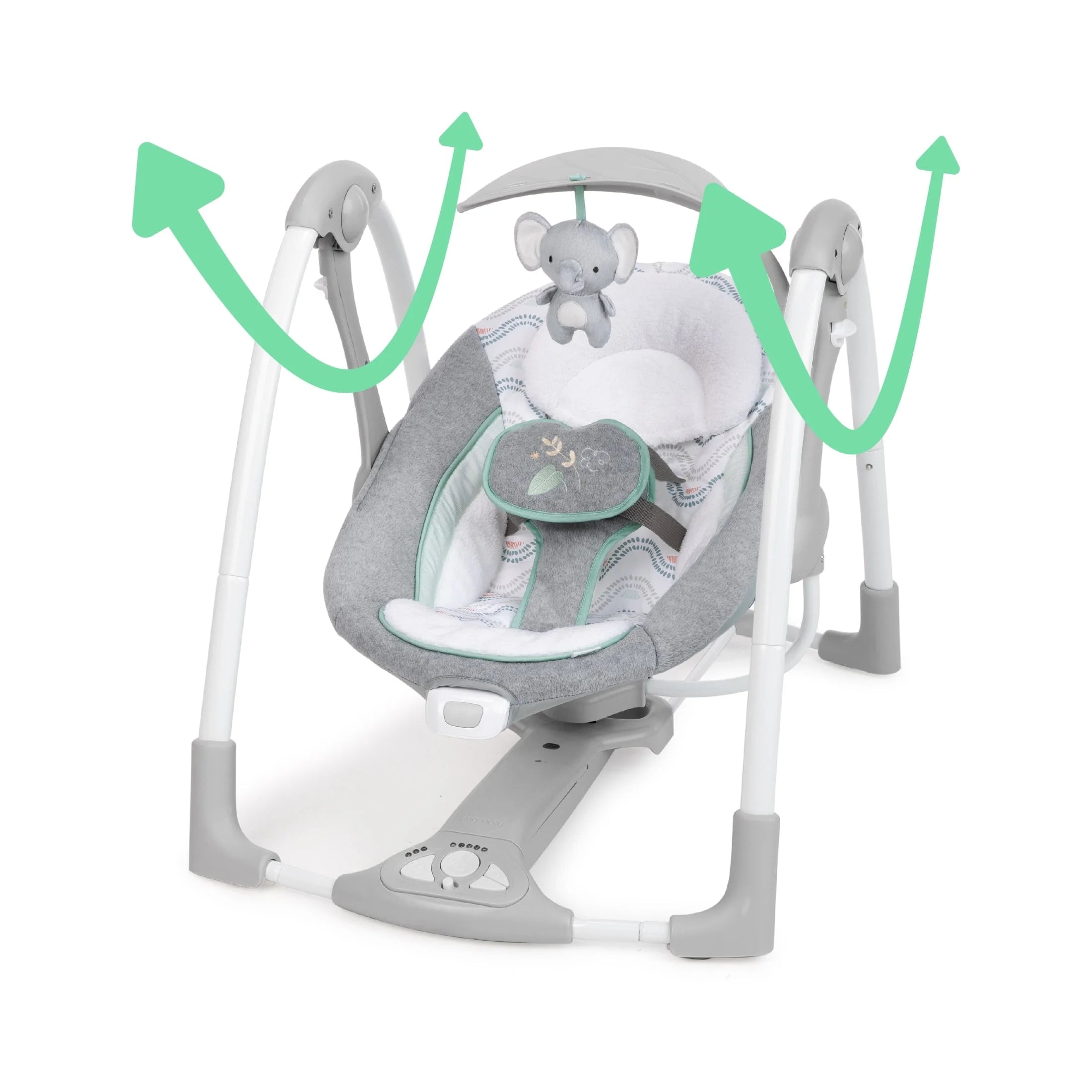 2-In-1 Portable Baby Swing & Infant Seat with Vibrations, Music, Unisex, Swell