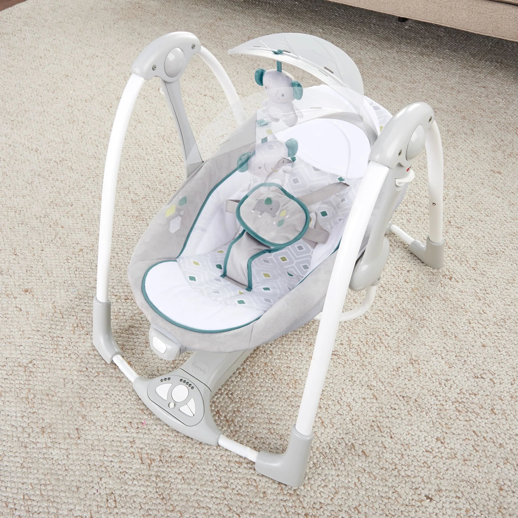 Convert Me 2-In-1 Portable Vibrating Baby Swing Nash, Infant, Gray (Unisex)