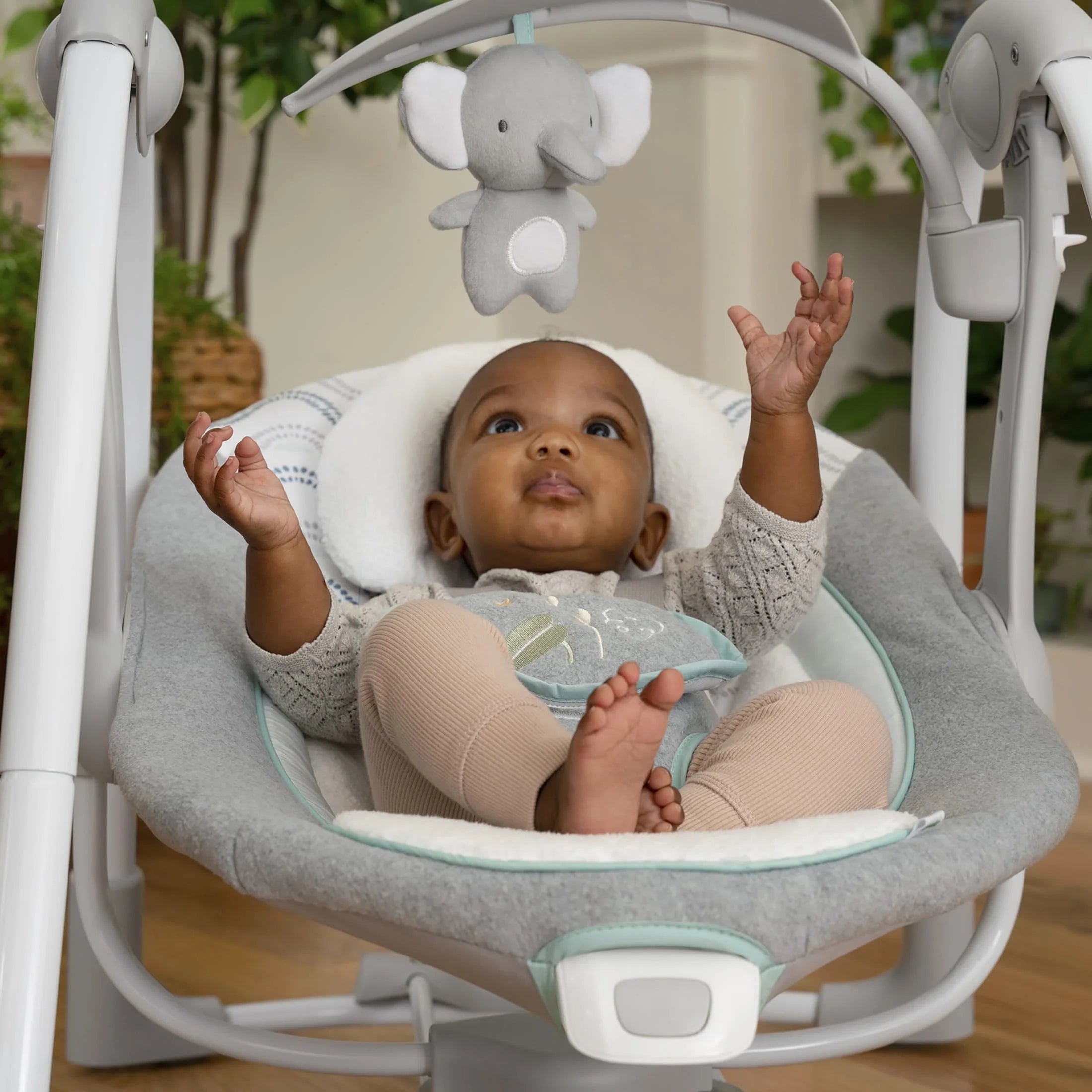 2-In-1 Portable Baby Swing & Infant Seat with Vibrations, Music, Unisex, Swell