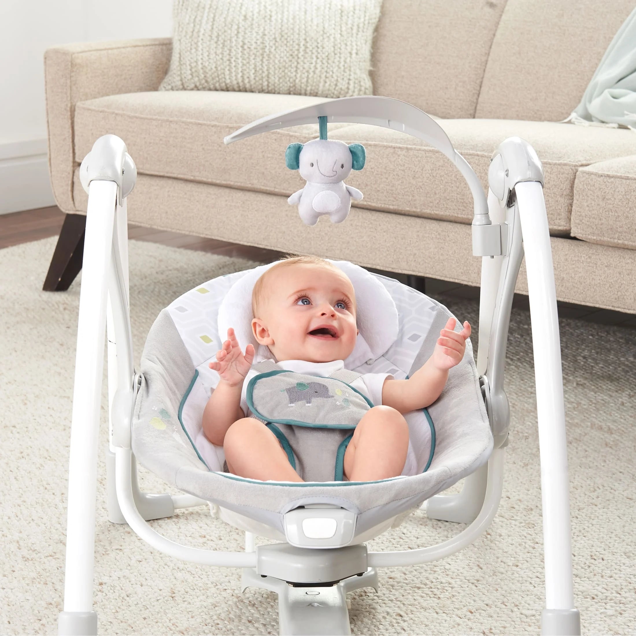 Convert Me 2-In-1 Portable Vibrating Baby Swing Nash, Infant, Gray (Unisex)